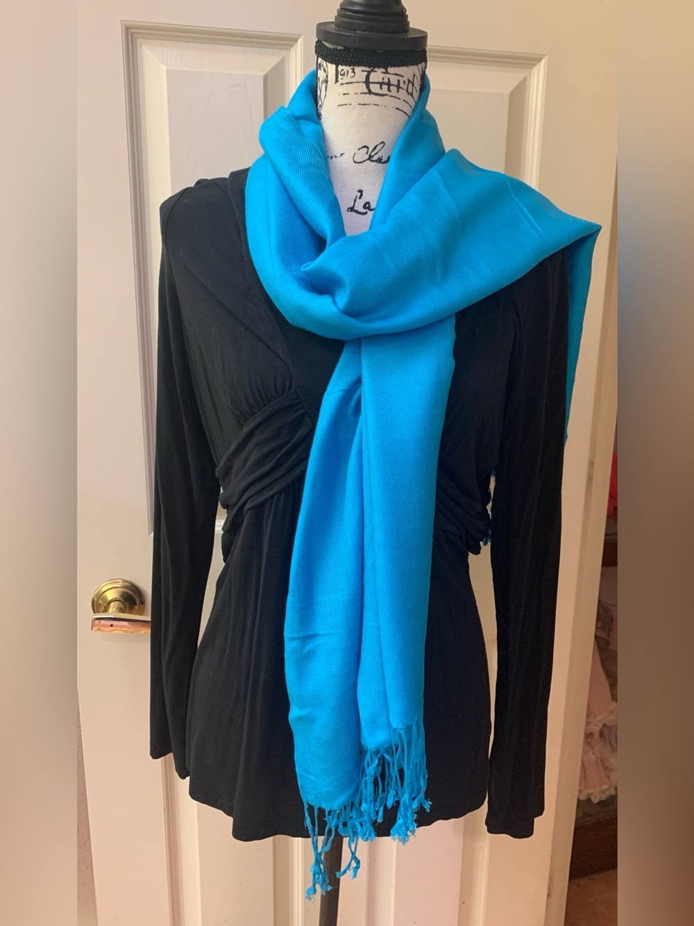 pashmina Bright Turquoise Blue Pashmina Wrap Scarf